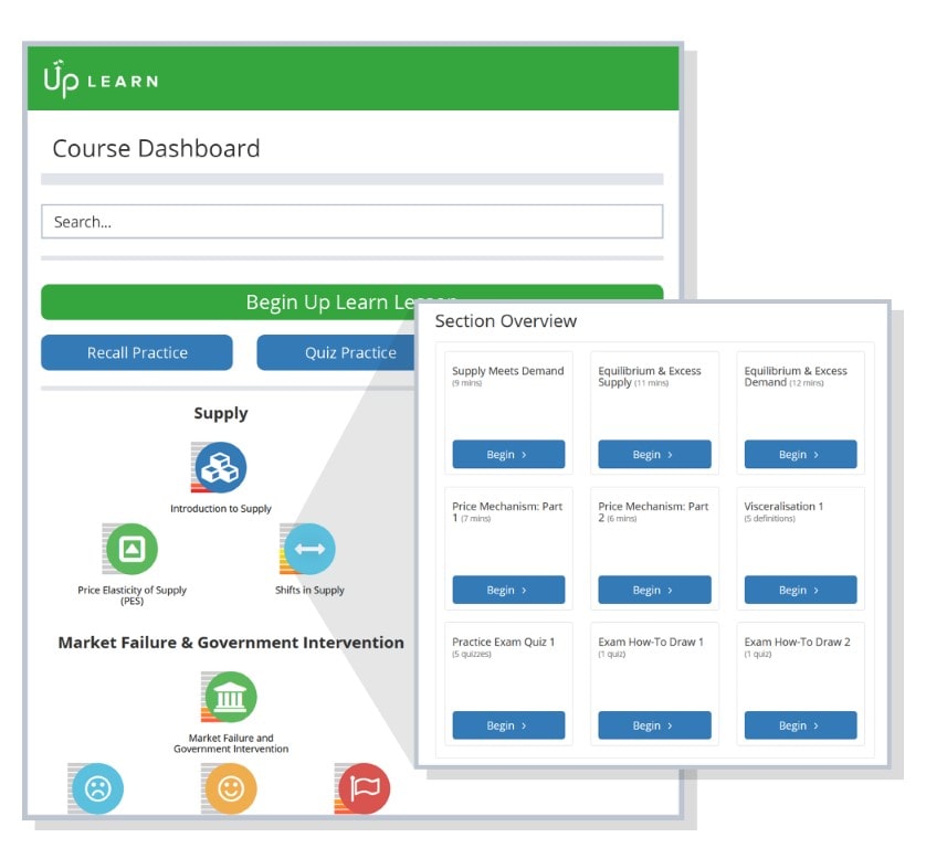 up learn school feature comprehensive course structure video lessons progress quizzes