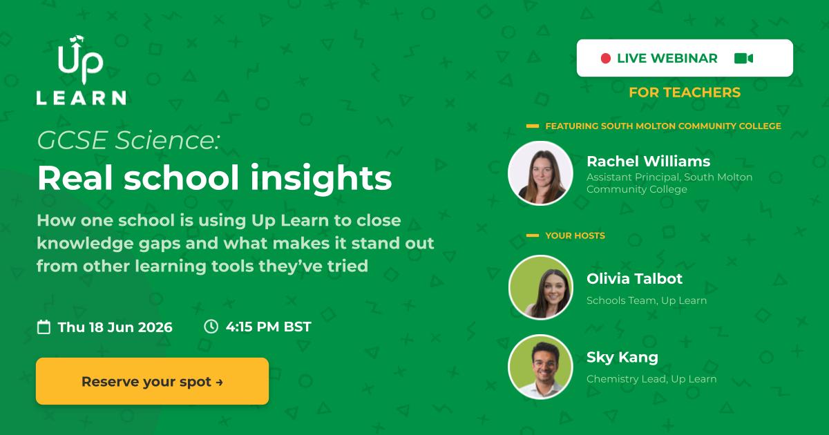Banner image for GCSE Science webinar with Rachel Williams, Olivia Talbot and Sky Kang