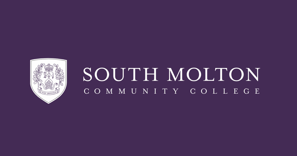 South Molton Community College logo on school's purple background